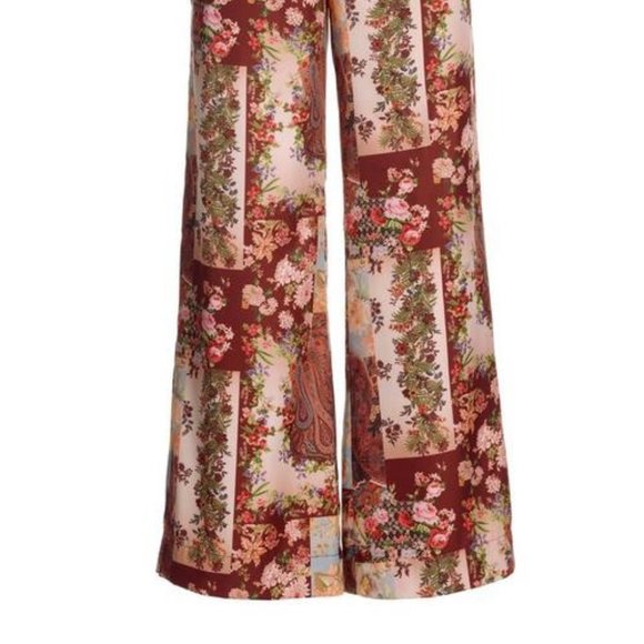 New S BOSTON PROPER Patchwork Print High Waist Palazzo Pant  Wide Leg Straight - Picture 3 of 6